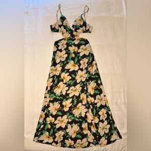 ASTR Norelle Midi Dress - Black Floral - Size Small NWT